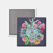 Aimant Succulent jardin tropical (Recto/Verso)