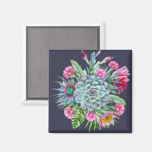 Aimant Succulent jardin tropical (Recto/Verso)