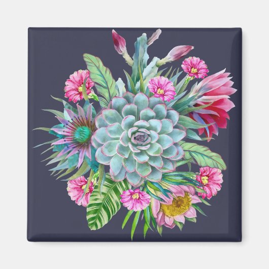 Aimant Succulent jardin tropical (Devant)