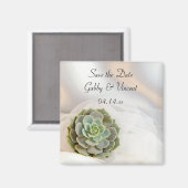 Aimant Succulent vert sur mariage blanc Enregistrer la da (Recto/Verso)
