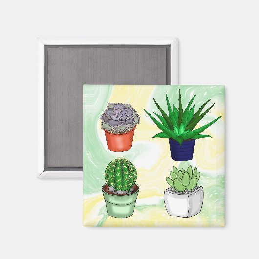 Aimant Succulents à main (Recto/Verso)