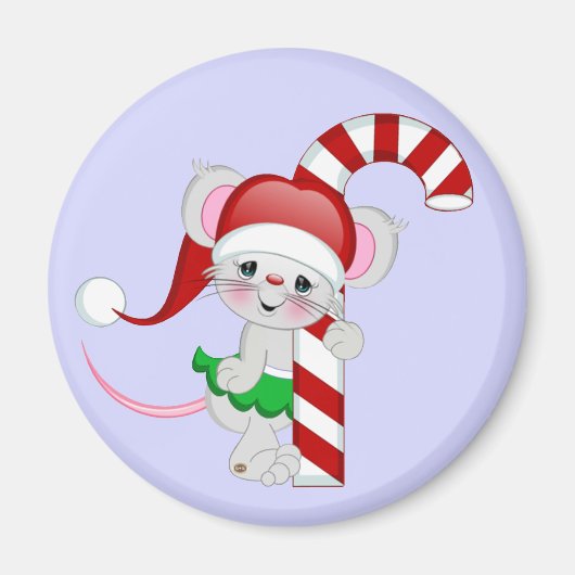 Aimant Sucre de canne de la souris de Noël (Devant)