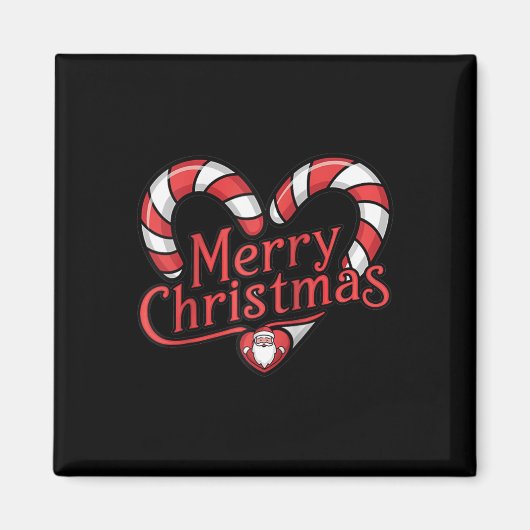 Aimant Sucre de canne de Noël - Joyeux Noël (Devant)