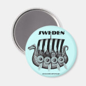 Aimant suédois avec des vikings dans l'encre de st (Recto/Verso)