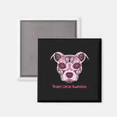 Aimant Sugar Pitbull Chien Breast Cancer de la poitrine j (Recto/Verso)