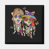 Aimant Sugar Skull Mexican Dachshund Bone Halloween Day O (Devant)