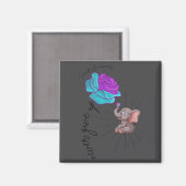 Aimant Suicide Awareness Flower Elephant Ribbon Graphic  (Recto/Verso)