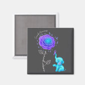 Aimant Suicide Prevention Teal Purple Flower Elephant Rib (Recto/Verso)