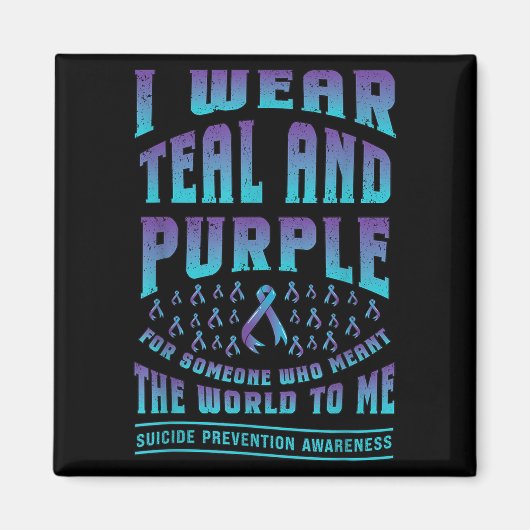 Aimant Suicide Prevention Wear Teal Purple For Someone Aw (Devant)