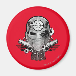 Aimant Suicide Squad Deadshot Mask & Guns Tattoo Art