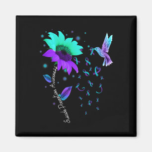 Aimant Suicide turquoise Et Violet De Tournesol Hummingbi