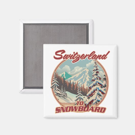 Aimant Suisse à Snowboard (Recto/Verso)