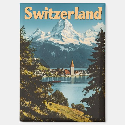 Aimant Suisse Alpes Pittoresques (Recto)