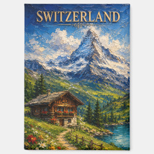 Aimant Suisse : Art de souvenir majestueux de la montagne