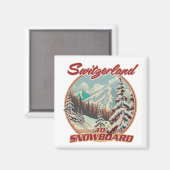 Aimant Suisse pour faire du snowboard (Recto/Verso)