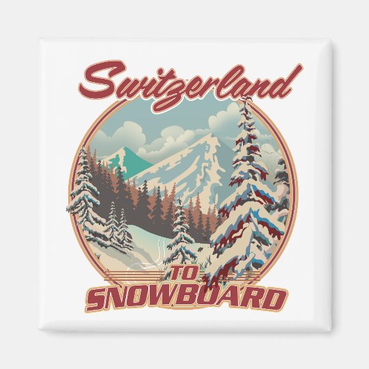Aimant Suisse pour faire du snowboard (Devant)