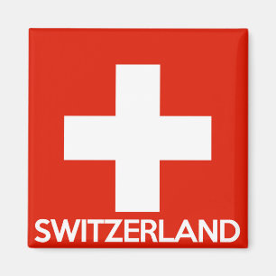 Aimant Suisse symbole du pavillon nom du pays texte suiss