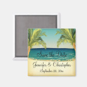 Aimant Summer Beach et Palm Trees Mariage Sauvez la date (Recto/Verso)