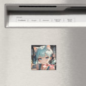 Aimant summer cat girl (In Situ (Lave-vaisselle))