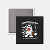 Aimant Summerween Éffrayant Halloween Vibes d'été Citroui (Recto/Verso)