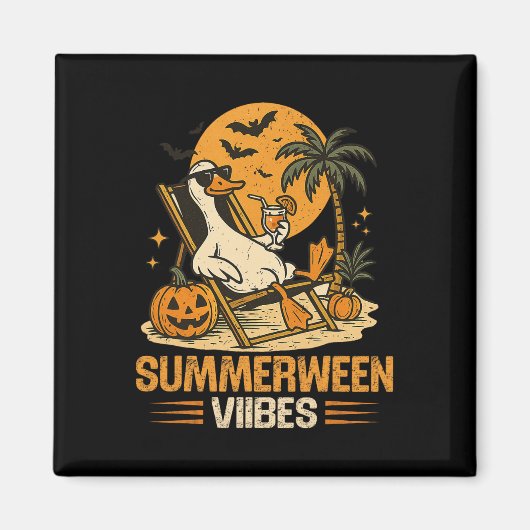 Aimant Summerween Goose Éffrayant Halloween Citrouille Be (Devant)