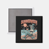 Aimant Summerween Mermaid Skeleton Beach Flamant rose Hal (Recto/Verso)