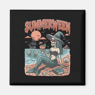 Aimant Summerween Mermaid Skeleton Beach Flamant rose Hal