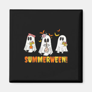 Aimant Summerween Skeleton Ghost Beach Party Halloween Vi