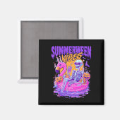 Aimant Summerween Squelette Éffrayant Summer Beach Skelly (Recto/Verso)