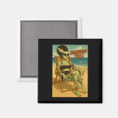 Aimant Summerween Vibes Retro Beach Style gothique Tee (Recto/Verso)