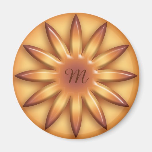 Aimant Sun. Élément de dégradé géométrique. Monogramme. (Devant)
