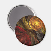 Aimant Sun Flower Floral Moderne Art Motif Abstrait (Recto/Verso)