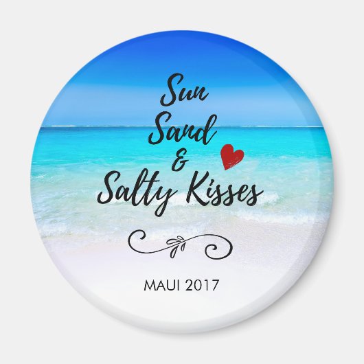 Aimant Sun Sand and and Salty Kisses Tropical Beach (Devant)