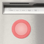 Aimant Sunburst géométrique moderne - Coral profond rose (In Situ (Lave-vaisselle))