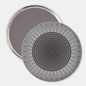 Aimant Sunburst géométrique moderne - Hématite foncé gris (Recto/Verso)