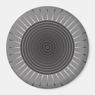Aimant Sunburst géométrique moderne - Hématite foncé gris