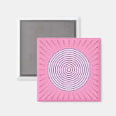 Aimant Sunburst géométrique moderne - Nuances de rose (Recto/Verso)