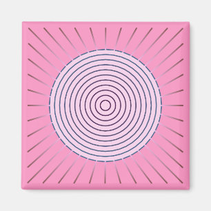 Aimant Sunburst géométrique moderne - Nuances de rose