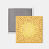 Aimant Sunburst géométrique moderne - Or de moutarde / Ja (Recto/Verso)
