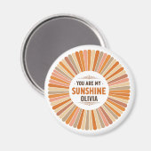 Aimant Sunburst Vintage "Tu es mon soleil" (Recto/Verso)