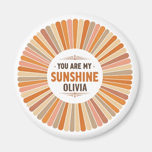 Aimant Sunburst Vintage "Tu es mon soleil" (Devant)