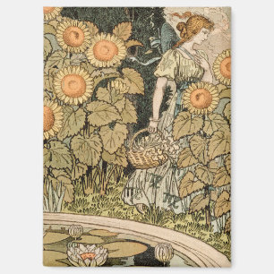 Aimant Sunflower Art Nouveau Jardin Grasset Femme