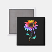 Aimant Sunflower Be Kind Puzzle Piece Sensibilisation sur (Recto/Verso)