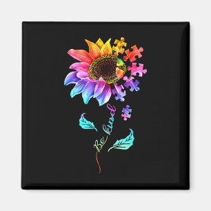 Aimant Sunflower Be Kind Puzzle Piece Sensibilisation sur