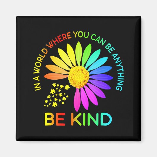 Aimant Sunflower Be Kind Puzzle Support Sensibilisation s (Devant)