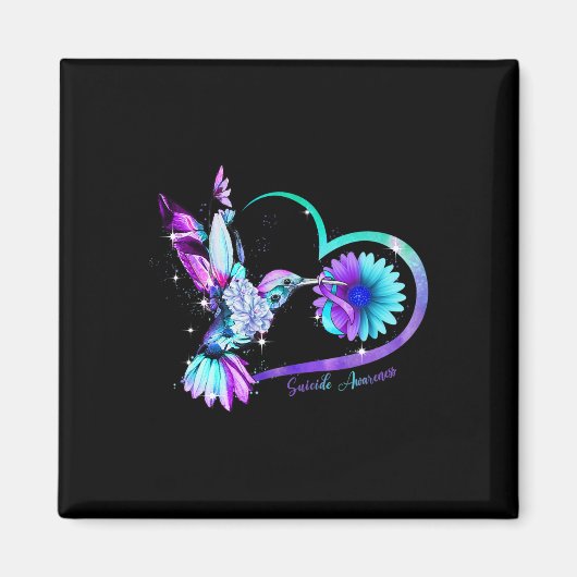 Aimant Sunflower Heart Purple Ribbon Sensibilisation au s (Devant)