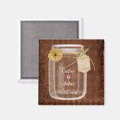 Aimant sunflower rustique mason jar mariage enregistrer l (Recto/Verso)