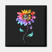 Aimant Sunflower Sensibilisation sur l'autisme Be Kind Pu (Devant)