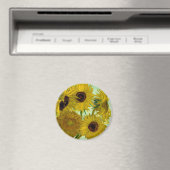 Aimant Sunflowers dans Vase Van Gogh Art (In Situ (Lave-vaisselle))