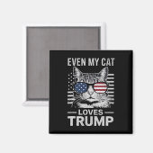 Aimant Sungles Drapeau Usa Même Mon Chat aime Trump (Recto/Verso)
